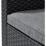 ALLIBERT by KETER - Canap‚ d'angle SanRemo 6 places imitation rotin tressé avec table basse - gris graphite