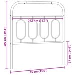 vidaXL Tête de lit métal blanc 80 cm