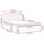 vidaXL Lit avec matelas noir 140x190 cm velours