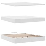 VidaXL Cadre de lit ottoman avec matelas blanc 160x200 cm similicuir