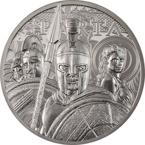 Pièce de monnaie en Platine 250 Dollars g 31.1 (1 oz) Millésime 2023 Sparta SPARTA