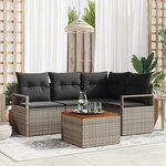 vidaXL Ensemble de canapé de jardin 5 Pièces Gris