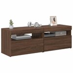 vidaXL Meubles TV 2 Pièces avec lumières LED Chêne marron 60x35x40 cm