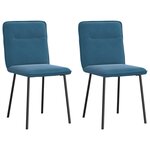 vidaXL Chaises à manger lot de 2 Bleu Velours