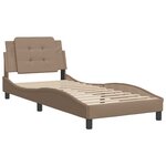 vidaXL Cadre de lit sans matelas Zadar cappuccino 100x200 cm similicuir