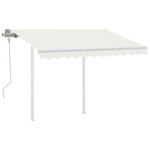 vidaXL Jeu de poteaux d'auvent blanc 300x245 cm fer