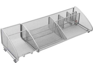 Pot à crayons 'MESHBOARD'  métal  9 compartiments  gris ALBA