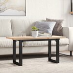 vidaXL Table basse cadre en O 90x40x45 5cm bois de pin massif et fonte