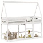 vidaXL Lit superposé avec échelle et toit sans matelas blanc 90x190 cm
