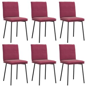 vidaXL Chaises à manger lot de 6 rouge bordeaux velours