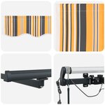 vidaXL Auvent Rétractable Automatique avec Rayures Multicolores LED 400x350 cm