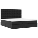 vidaXL Cadre de lit ottoman avec matelas noir 180x200 cm similicuir