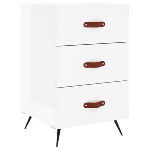 vidaXL Table de chevet blanc brillant 40x40x66 cm bois d'ingénierie