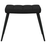 vidaXL Chaise de relaxation avec tabouret Noir Tissu