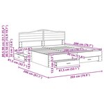 vidaXL Cadre de lit Chêne fumé 200 x 200 cm Bois d'ingénierie
