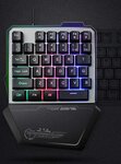 Ovegna SHK1 : Clavier pour Gamers à Une Main (One Hand) Mécanique, rétroéclairé 7 Couleurs, Base reforcée Aluminium, sous Windows 7/8/10, MacOS et Linux