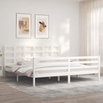 vidaXL Cadre de lit sans matelas blanc 200x200 cm bois massif
