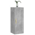 vidaXL Armoire murale gris béton 34 5x34x90 cm bois d'ingénierie
