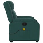 vidaXL Fauteuil inclinable de massage vert foncé tissu