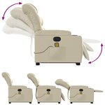 vidaXL Fauteuil inclinable de massage Crème Similicuir