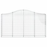 vidaXL Paniers à gabions arqués 2 Pièces 200x30x100/120 cm Fer galvanisé