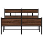 vidaXL Cadre de lit en métal sans matelas chêne marron 160x200 cm