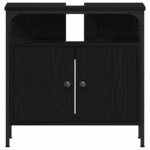 vidaXL Ensemble de mobilier de salle de bain 3 Pièces Chêne noir