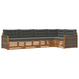 vidaXL Ensemble de canapés d'extérieur 5 Pièces Naturel et Anthracite