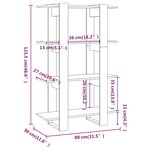 Vidaxl bibliothèque/séparateur de pièce chêne fumé 80x30x123 5 cm