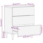 vidaXL Tables de chevet Marron 50 x 33 x 60 cm