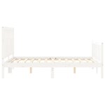 vidaXL Cadre de lit avec tête de lit blanc 140x190 cm bois massif