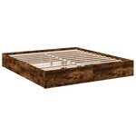 vidaXL Cadre de lit à tiroirs chêne fumé 180x200 cm bois d'ingénierie