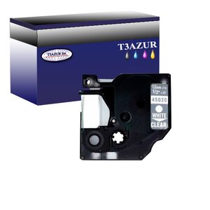 DYMO D1 45020 BANDE DE MARQUEUR GÉNÉRIQUE BLANC / TRANSPARENT S0720600- 12 mm * 7 m