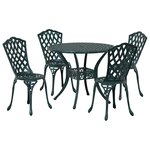 vidaXL Ensemble de salle à manger pour jardin 5 Pièces Vert Aluminium
