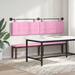 vidaXL Tête de lit suspendue Avec lumière LED Rose Tissu