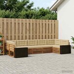 vidaXL Ensemble de canapés d'extérieur 7 Pièces Naturel et Beige