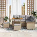 vidaXL Ensemble de canapé de jardin 8 Pièces Beige et Gris clair