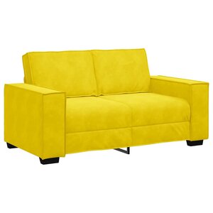 vidaXL Canapé à 2 places Jaune 120 cm Velours