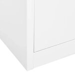 Armoire de bureau en acier design contemporain avec 3 étagères réglables 90 x 40 x 180 cm en acier blanc 02_0046911