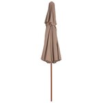 vidaXL Parasol double avec mât en bois 270 cm Taupe