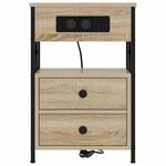 vidaXL Cabinet de chevet avec tiroir Chêne sonoma 40 x 31 x 60 cm