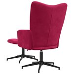 vidaXL Chaise de relaxation avec tabouret Rouge bordeaux Velours