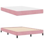 vidaXL Lit à ressorts avec matelas Rose 140 x 190 cm tissu