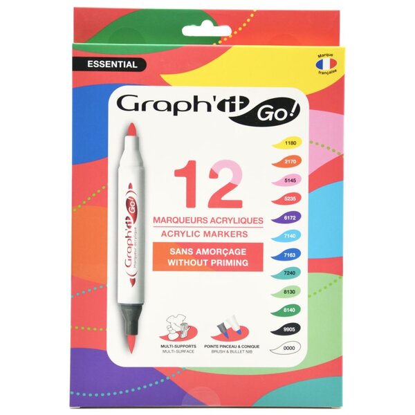 GRAPH'IT GO Set de 12 marqueurs acrylique - FLORAL
