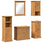 vidaXL Ensemble de mobilier de salle de bain 5 Pièces marron miel