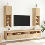 vidaXL Meuble TV avec lumières LED chêne sonoma 30 5x30x102 cm