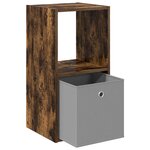 vidaXL Table de chevet avec tiroir 2 Pièces Chêne fumé 35 x 32 x 68 5 cm