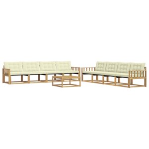 vidaXL Ensemble de canapés d'extérieur 9 pc Blanc et crème