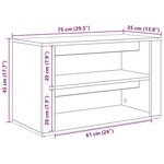 vidaXL Rack à chaussures Bois ancien 75 x 35 x 45 cm Bois d'ingénierie