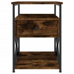 vidaXL Table de chevet chêne fumé 40x42x55 cm bois d'ingénierie